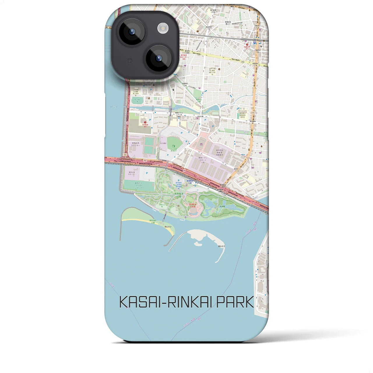【葛西臨海公園】地図柄iPhoneケース（バックカバータイプ・ナチュラル）iPhone 14 Plus 用