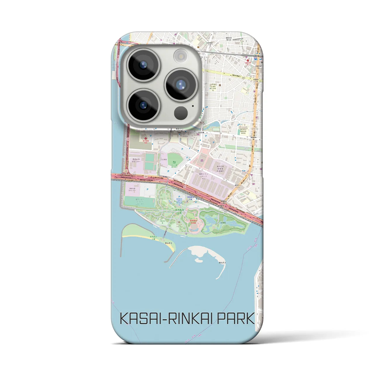 【葛西臨海公園】地図柄iPhoneケース（バックカバータイプ・ナチュラル）iPhone 15 Pro 用