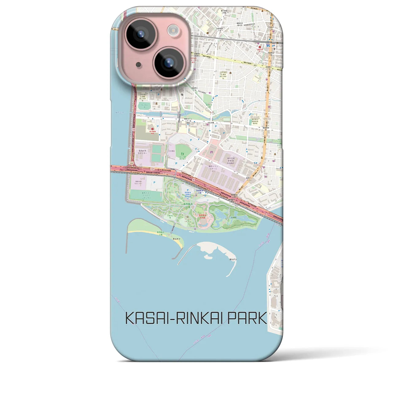 【葛西臨海公園】地図柄iPhoneケース（バックカバータイプ・ナチュラル）iPhone 15 Plus 用