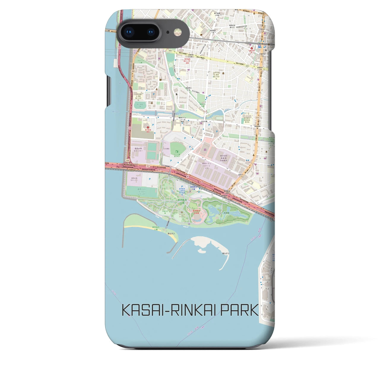 【葛西臨海公園】地図柄iPhoneケース（バックカバータイプ・ナチュラル）iPhone 8Plus /7Plus / 6sPlus / 6Plus 用