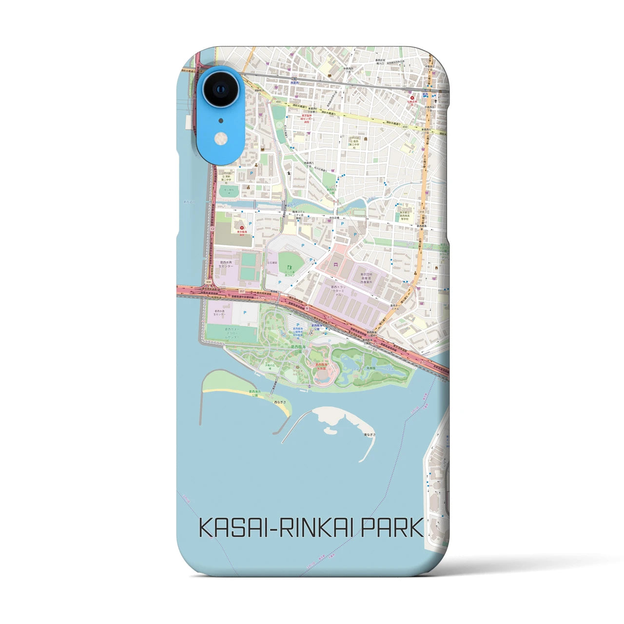 【葛西臨海公園】地図柄iPhoneケース（バックカバータイプ・ナチュラル）iPhone XR 用