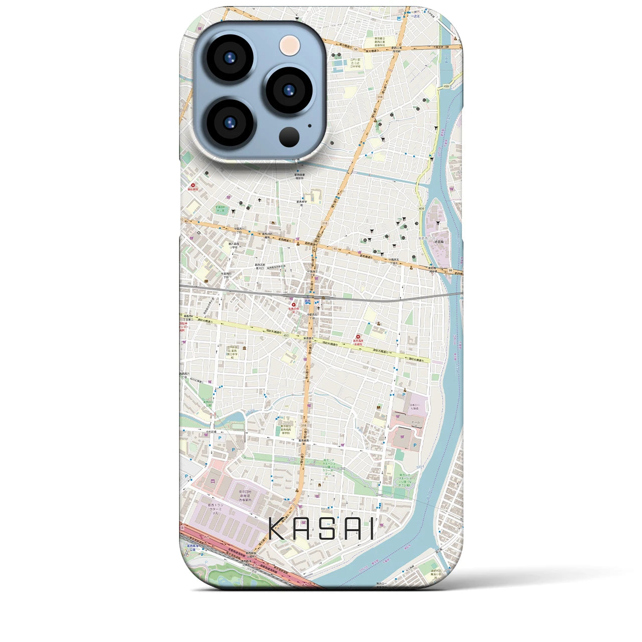 【葛西】地図柄iPhoneケース（バックカバータイプ・ナチュラル）iPhone 13 Pro Max 用