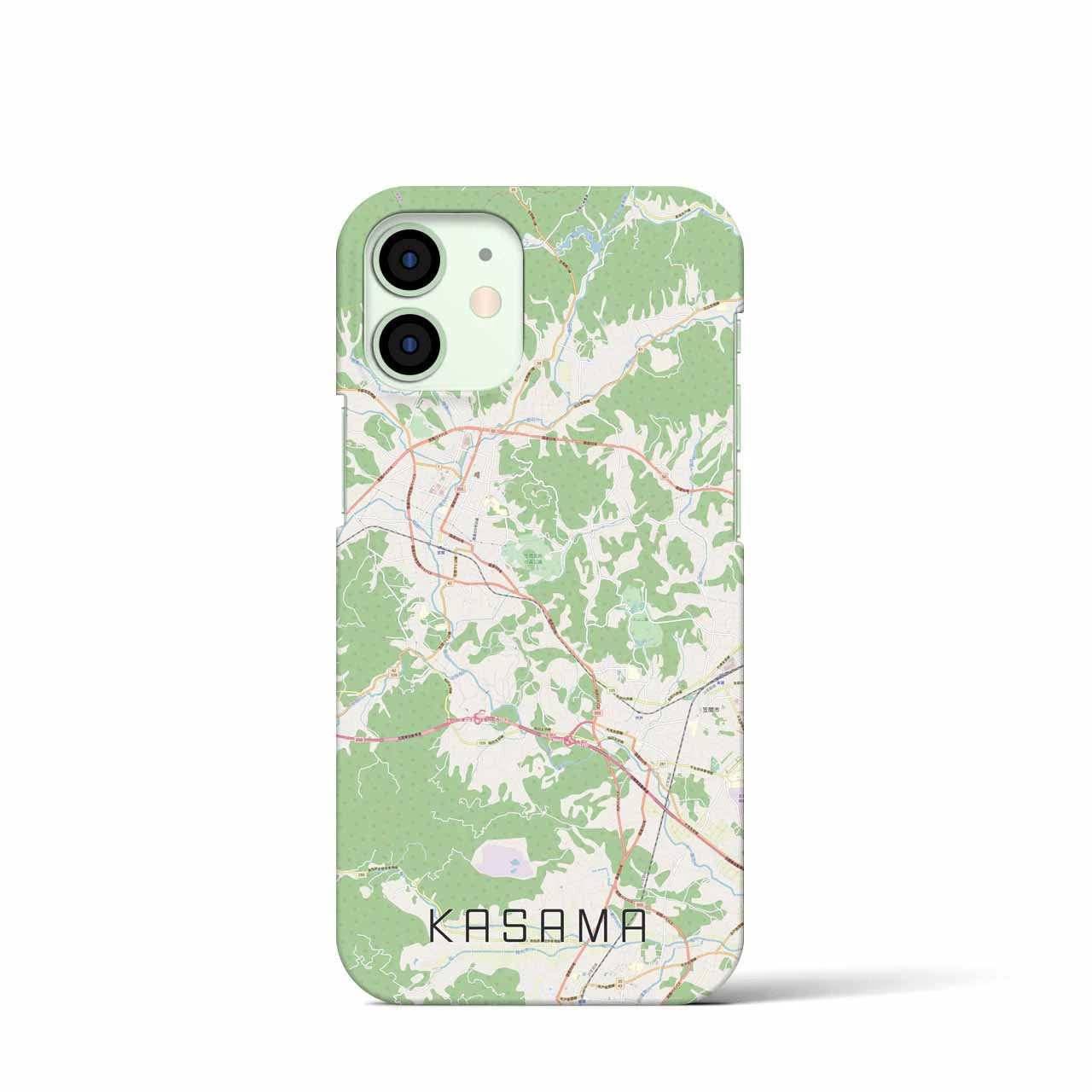 【笠間】地図柄iPhoneケース（バックカバータイプ・ナチュラル）iPhone 12 mini 用