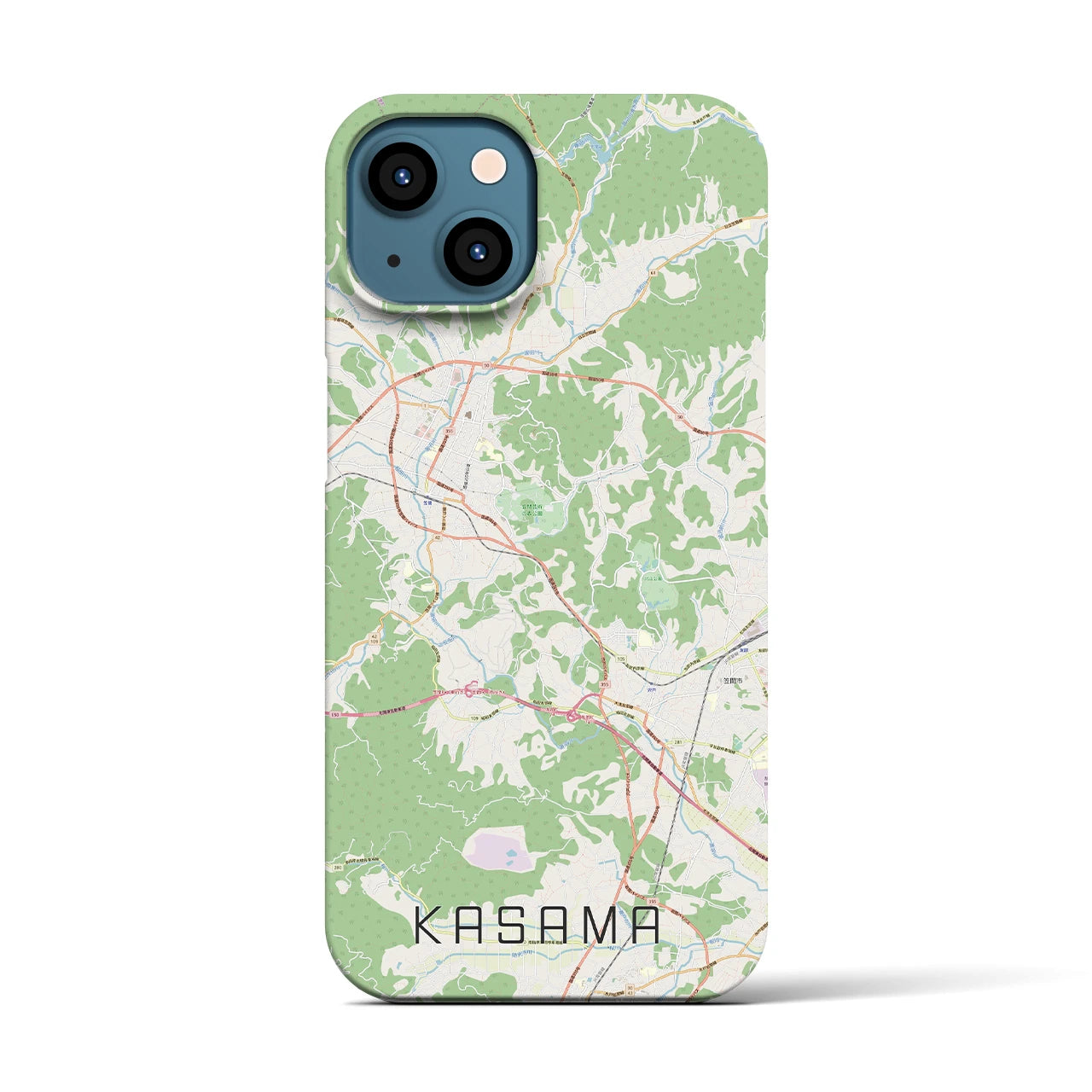 【笠間】地図柄iPhoneケース（バックカバータイプ・ナチュラル）iPhone 13 用