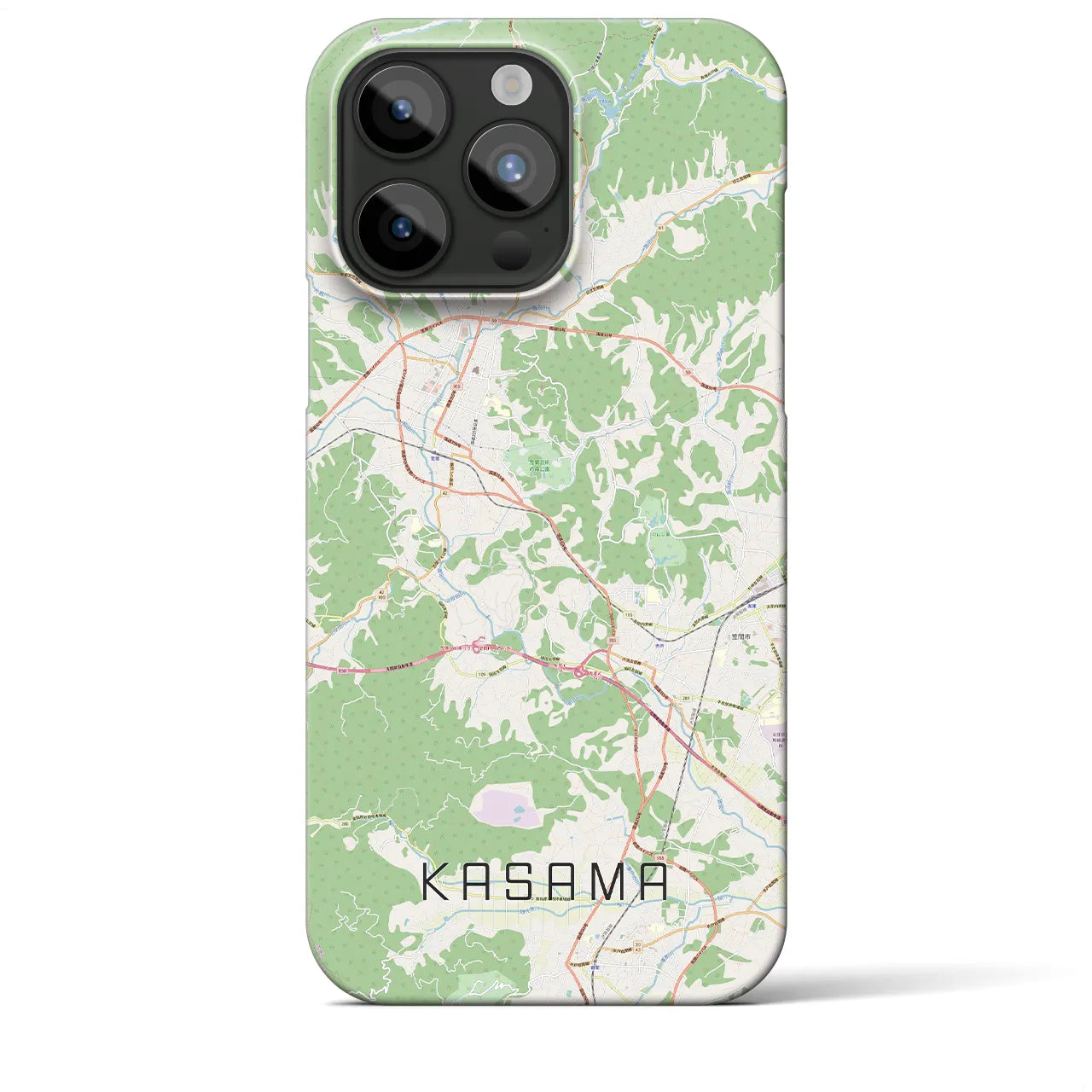 【笠間】地図柄iPhoneケース（バックカバータイプ・ナチュラル）iPhone 15 Pro Max 用