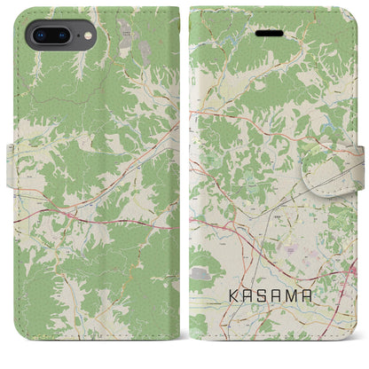 【笠間（茨城県）】地図柄iPhoneケース（手帳タイプ）ナチュラル・iPhone 8Plus /7Plus / 6sPlus / 6Plus 用