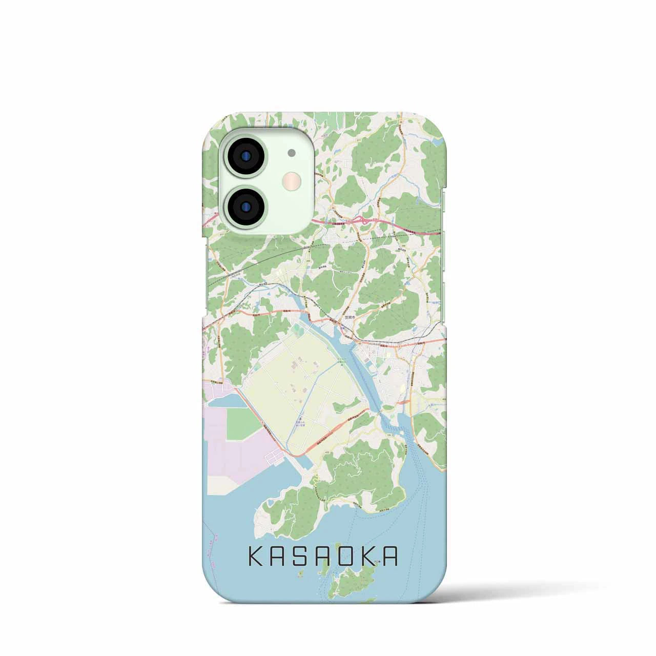 【笠岡】地図柄iPhoneケース（バックカバータイプ・ナチュラル）iPhone 12 mini 用