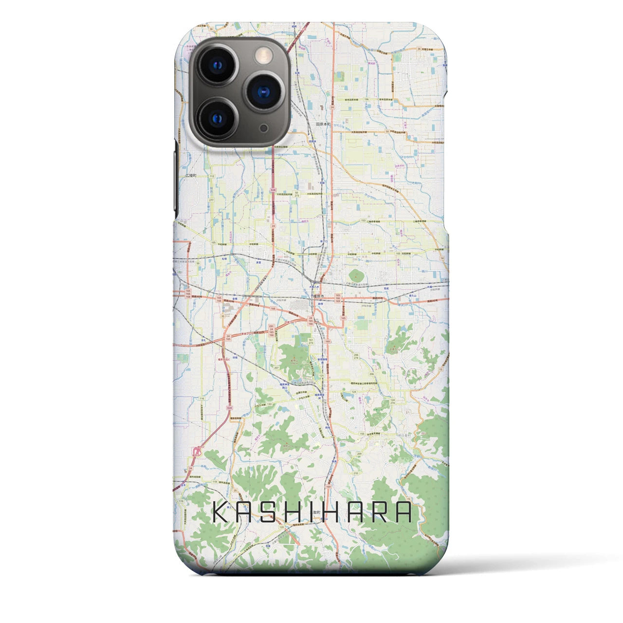 【橿原】地図柄iPhoneケース（バックカバータイプ・ナチュラル）iPhone 11 Pro Max 用