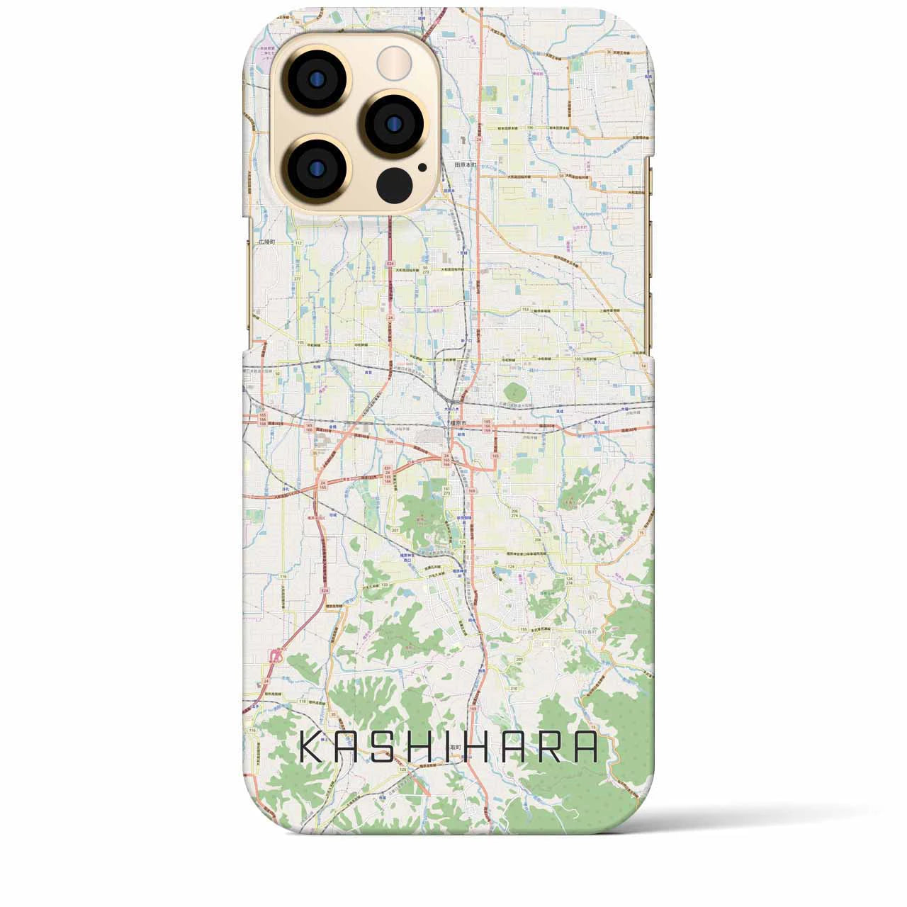 【橿原】地図柄iPhoneケース（バックカバータイプ・ナチュラル）iPhone 12 Pro Max 用