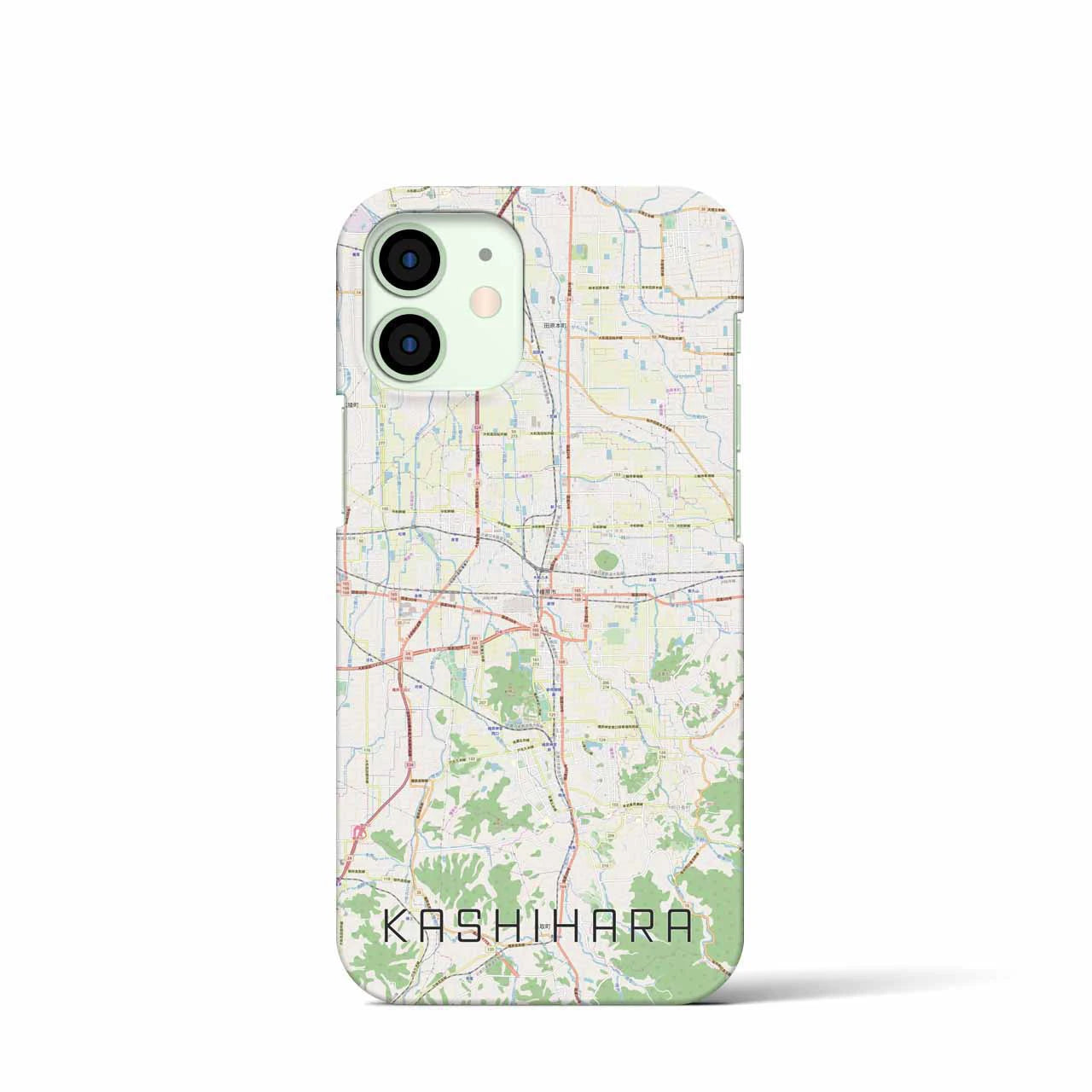 【橿原】地図柄iPhoneケース（バックカバータイプ・ナチュラル）iPhone 12 mini 用
