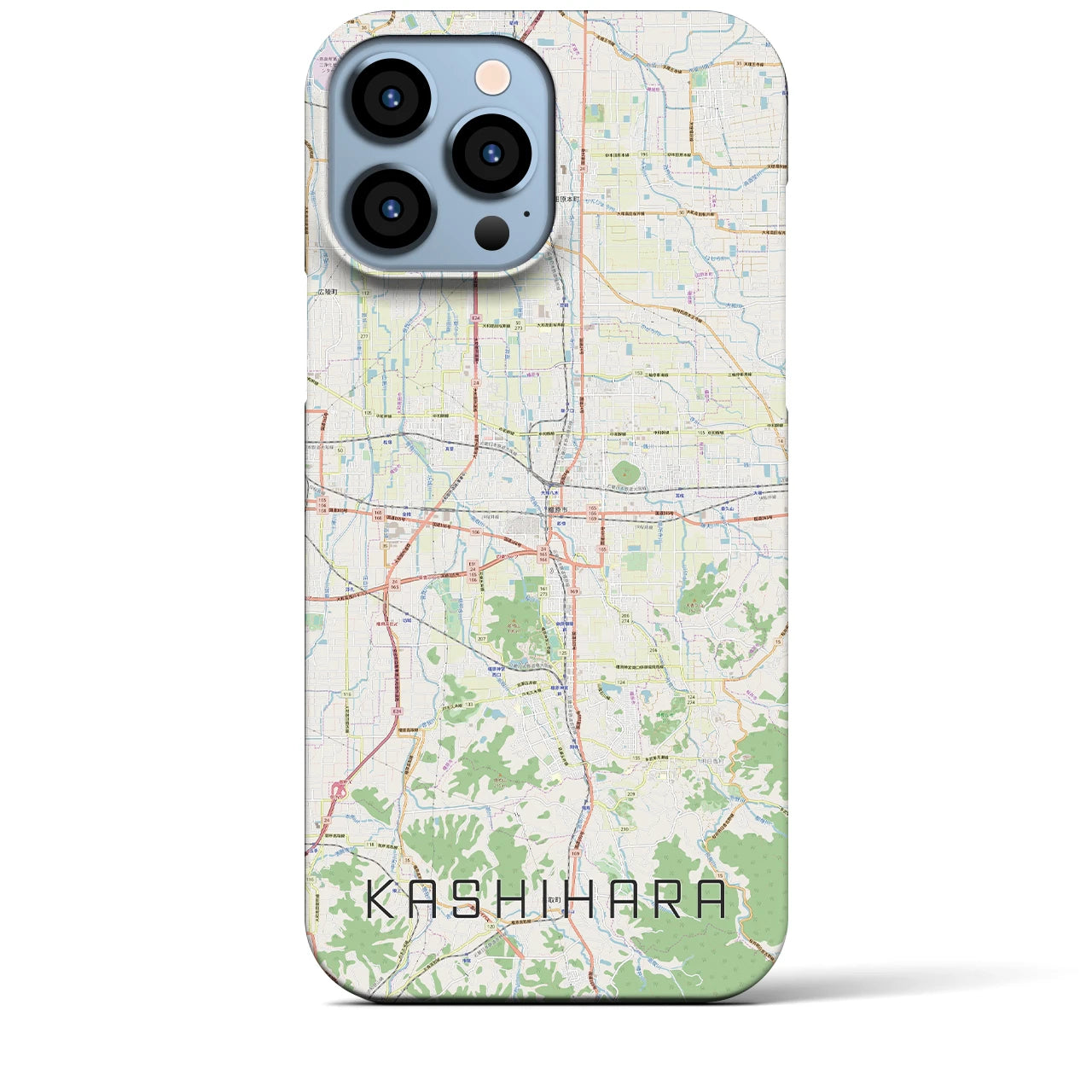 【橿原】地図柄iPhoneケース（バックカバータイプ・ナチュラル）iPhone 13 Pro Max 用