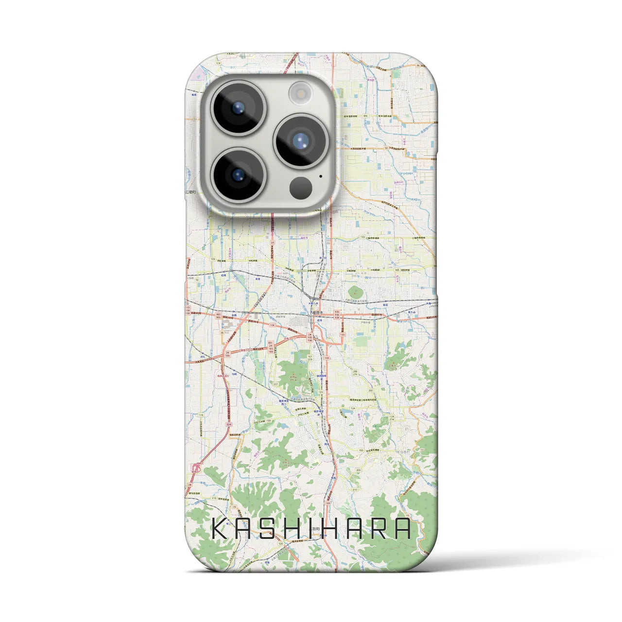 【橿原】地図柄iPhoneケース（バックカバータイプ・ナチュラル）iPhone 15 Pro 用