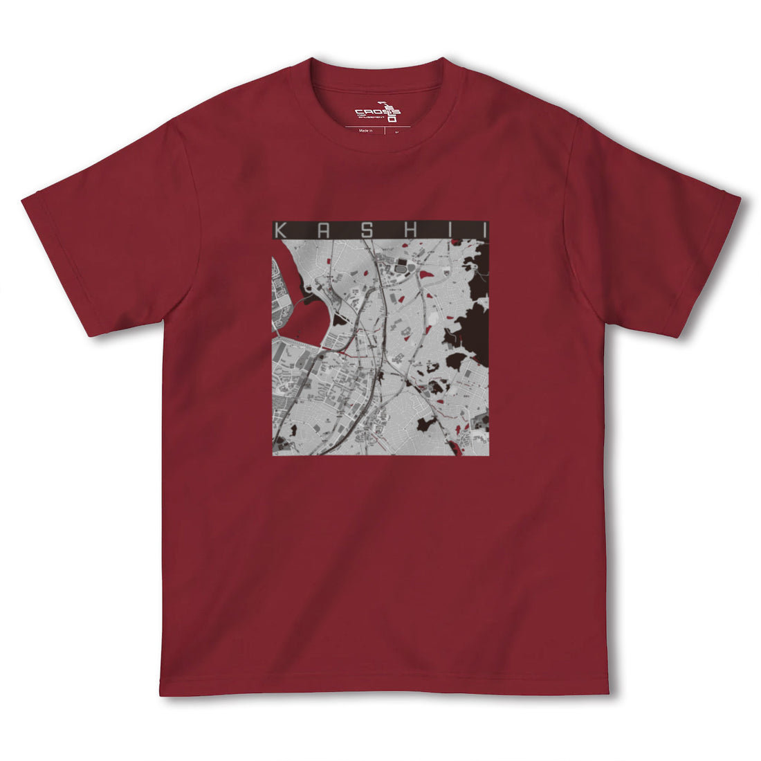 【香椎(福岡県)】地図柄ヘビーウェイトTシャツ