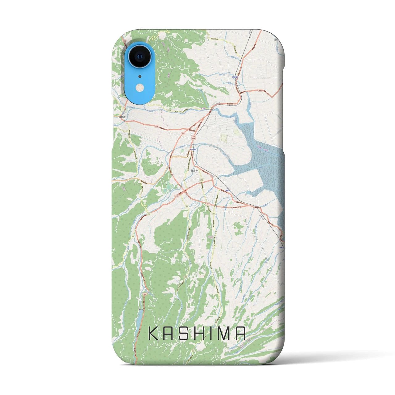 【鹿島（佐賀県）】地図柄iPhoneケース（バックカバータイプ・ナチュラル）iPhone XR 用