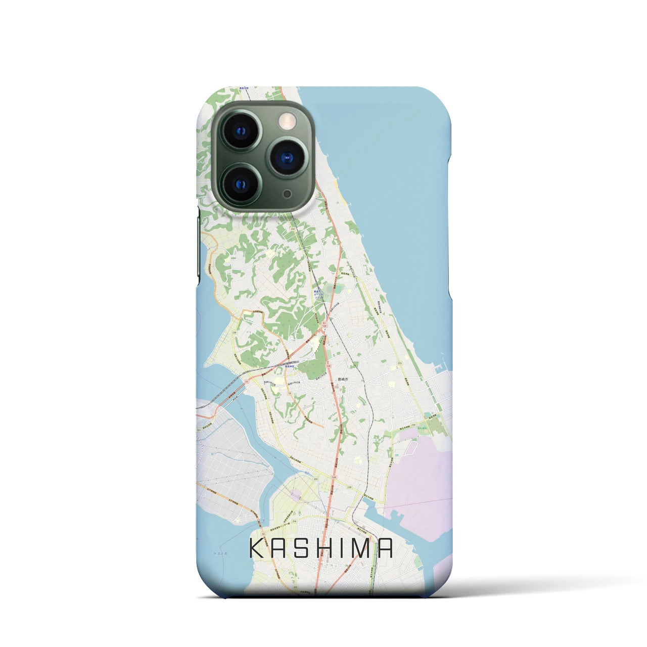【鹿島】地図柄iPhoneケース（バックカバータイプ・ナチュラル）iPhone 11 Pro 用