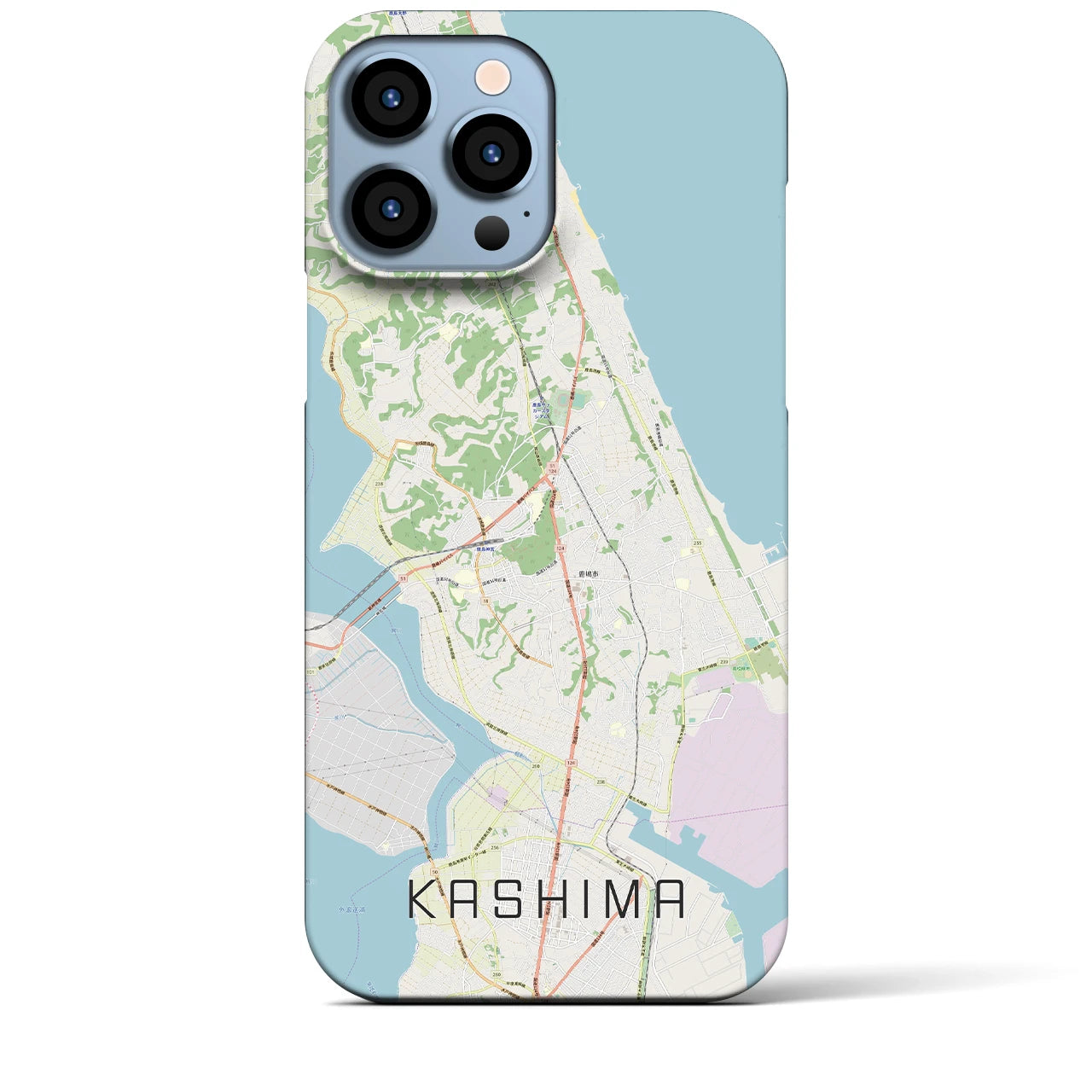 【鹿島】地図柄iPhoneケース（バックカバータイプ・ナチュラル）iPhone 13 Pro Max 用