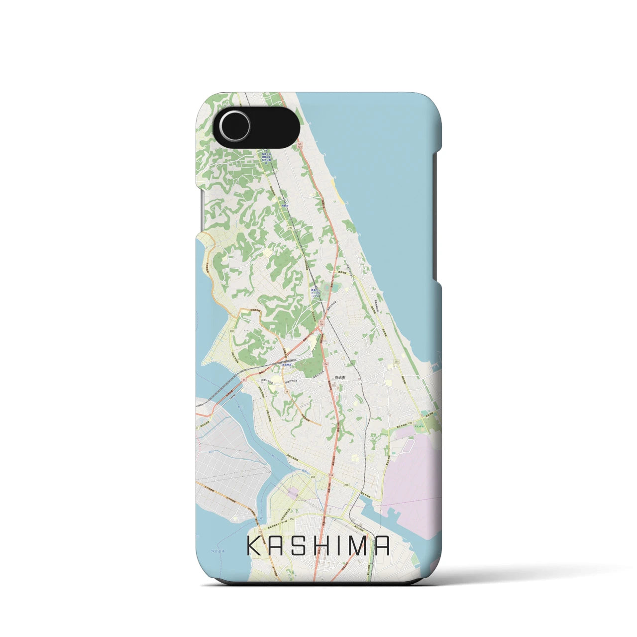 【鹿島】地図柄iPhoneケース（バックカバータイプ・ナチュラル）iPhone SE（第3 / 第2世代） / 8 / 7 / 6s / 6 用