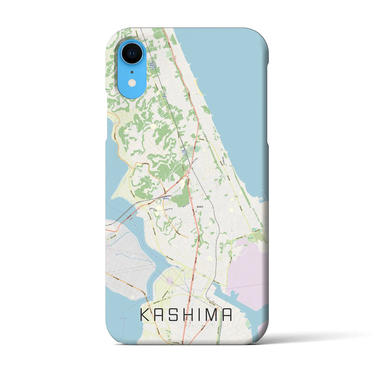 【鹿島】地図柄iPhoneケース（バックカバータイプ・ナチュラル）iPhone XR 用