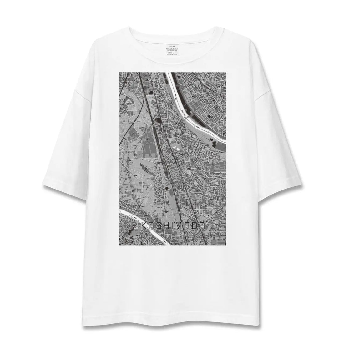 【鹿島田(神奈川県)】地図柄ビッグシルエットTシャツ