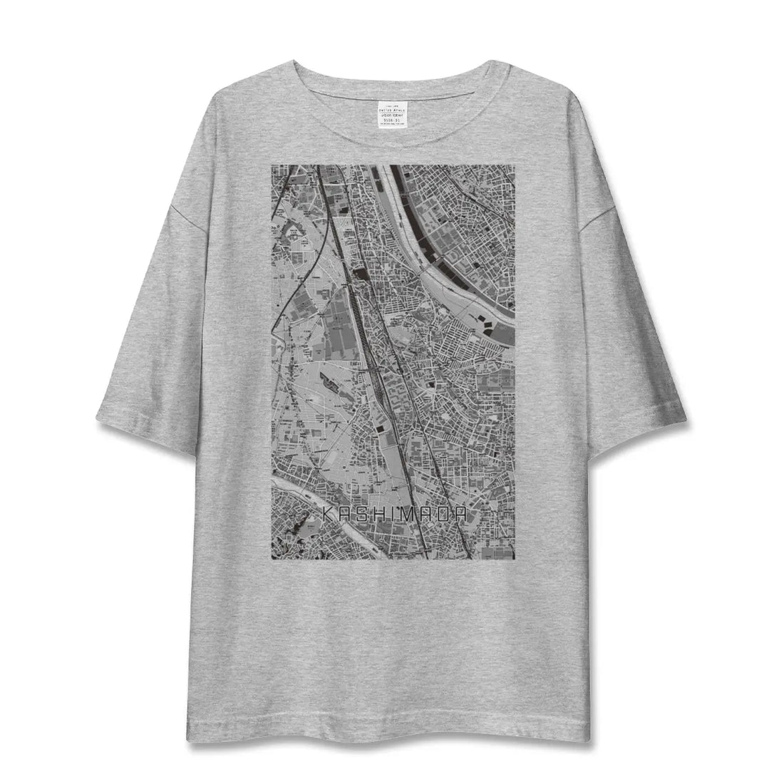 【鹿島田（神奈川県）】地図柄ビッグシルエットTシャツ