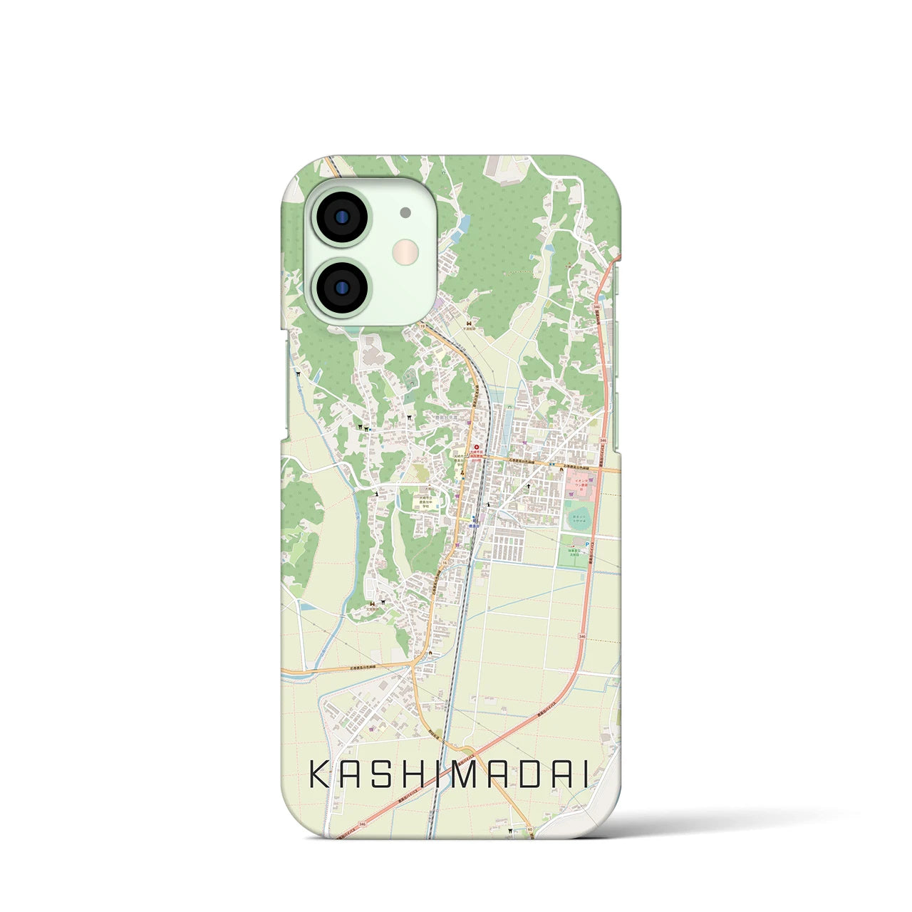 【鹿島台】地図柄iPhoneケース（バックカバータイプ・ナチュラル）iPhone 12 mini 用