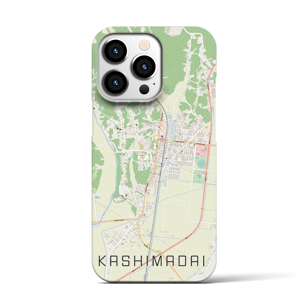 【鹿島台】地図柄iPhoneケース（バックカバータイプ・ナチュラル）iPhone 13 Pro 用