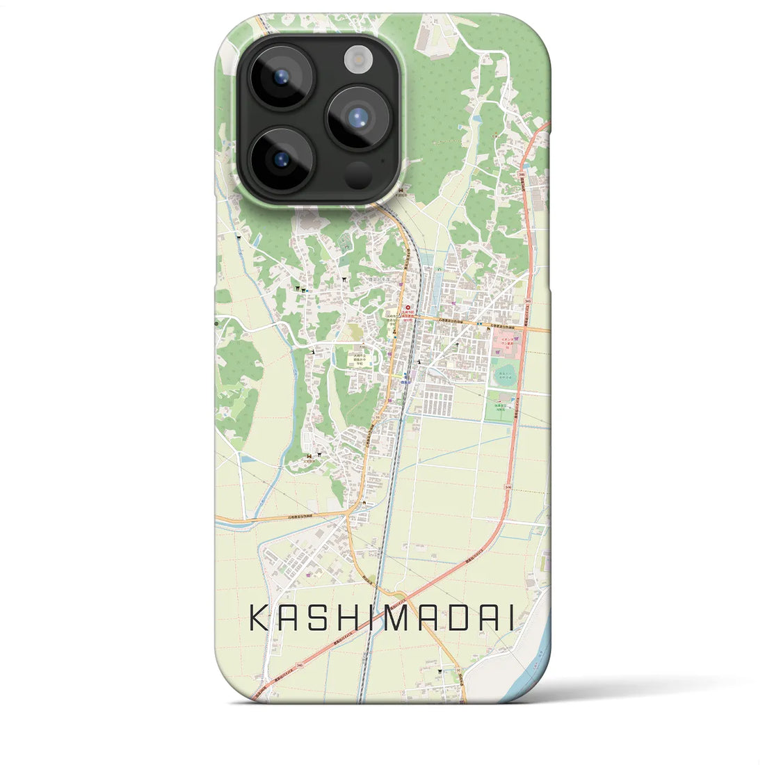 【鹿島台】地図柄iPhoneケース（バックカバータイプ・ナチュラル）iPhone 15 Pro Max 用