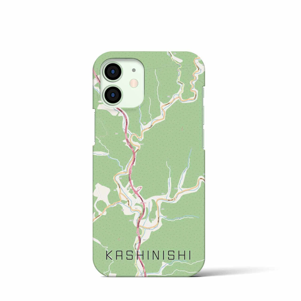 【樫西】地図柄iPhoneケース（バックカバータイプ・ナチュラル）iPhone 12 mini 用