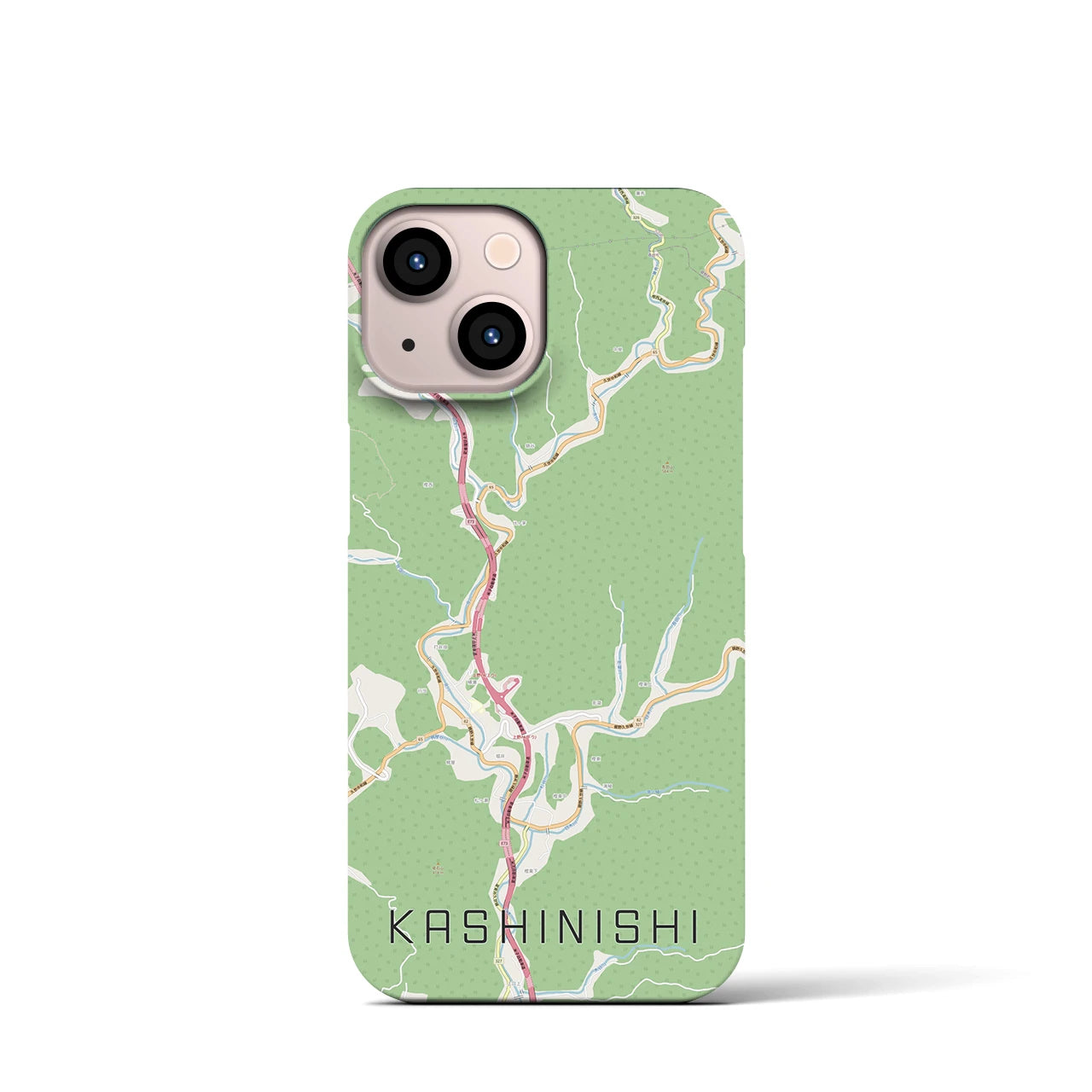 【樫西】地図柄iPhoneケース（バックカバータイプ・ナチュラル）iPhone 13 mini 用