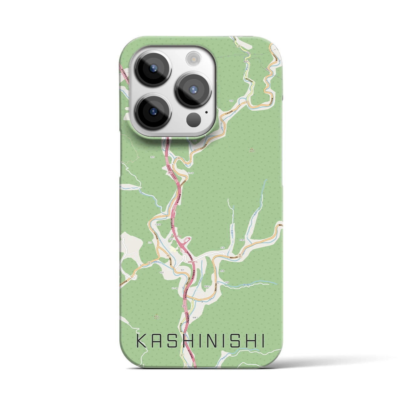 【樫西】地図柄iPhoneケース（バックカバータイプ・ナチュラル）iPhone 14 Pro 用