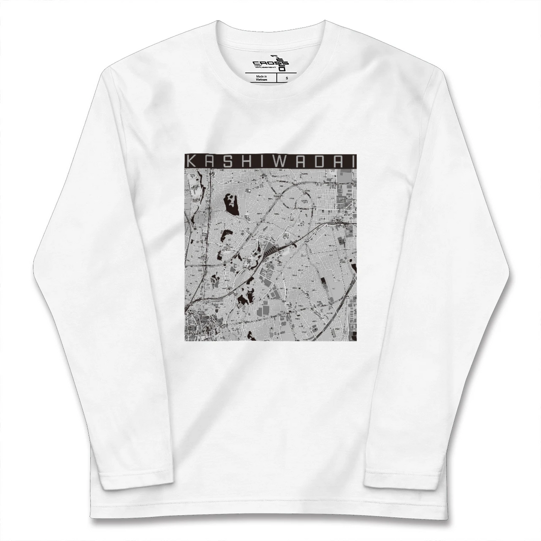 【かしわ台(神奈川県)】地図柄ロングスリーブTシャツ