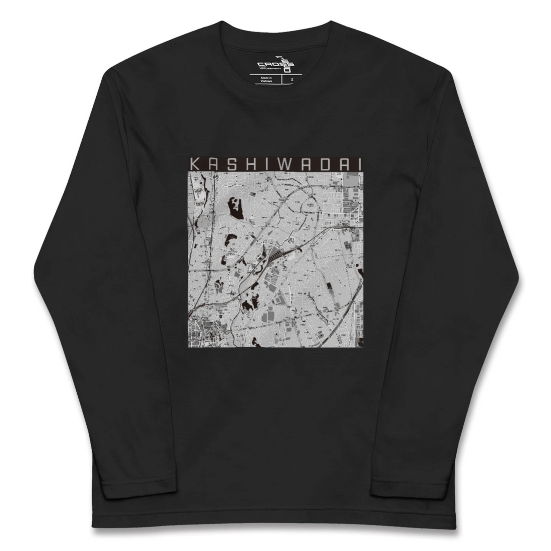 【かしわ台(神奈川県)】地図柄ロングスリーブTシャツ