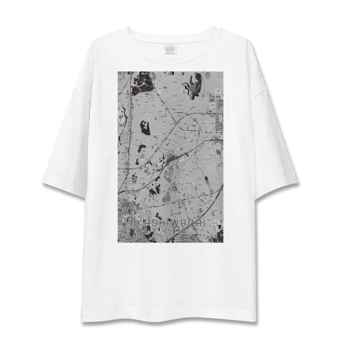 【かしわ台（神奈川県）】地図柄ビッグシルエットTシャツ
