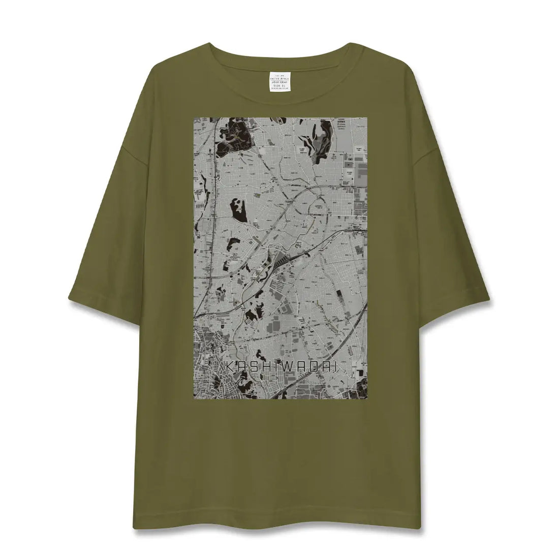 【かしわ台（神奈川県）】地図柄ビッグシルエットTシャツ