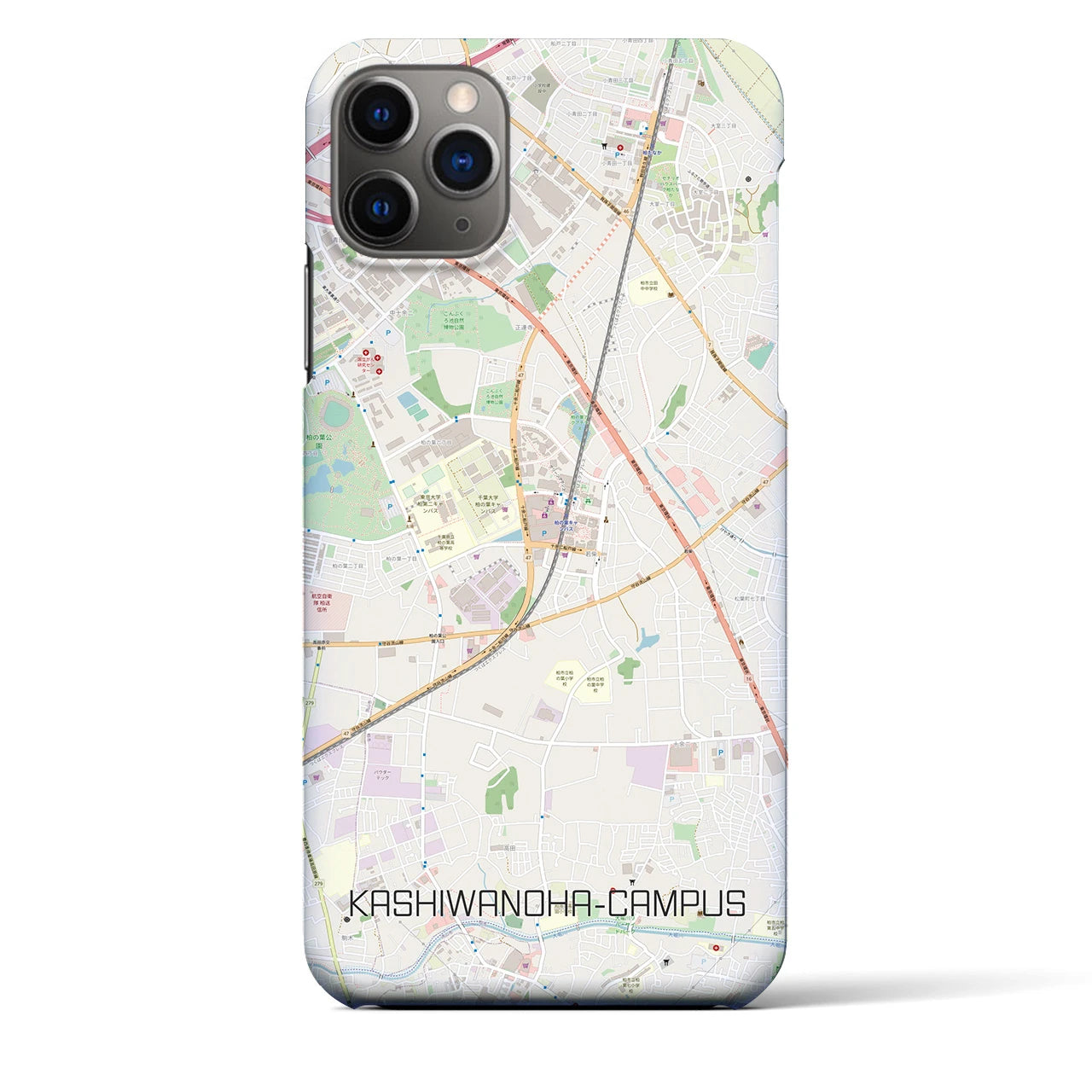 【柏の葉キャンパス】地図柄iPhoneケース（バックカバータイプ・ナチュラル）iPhone 11 Pro Max 用