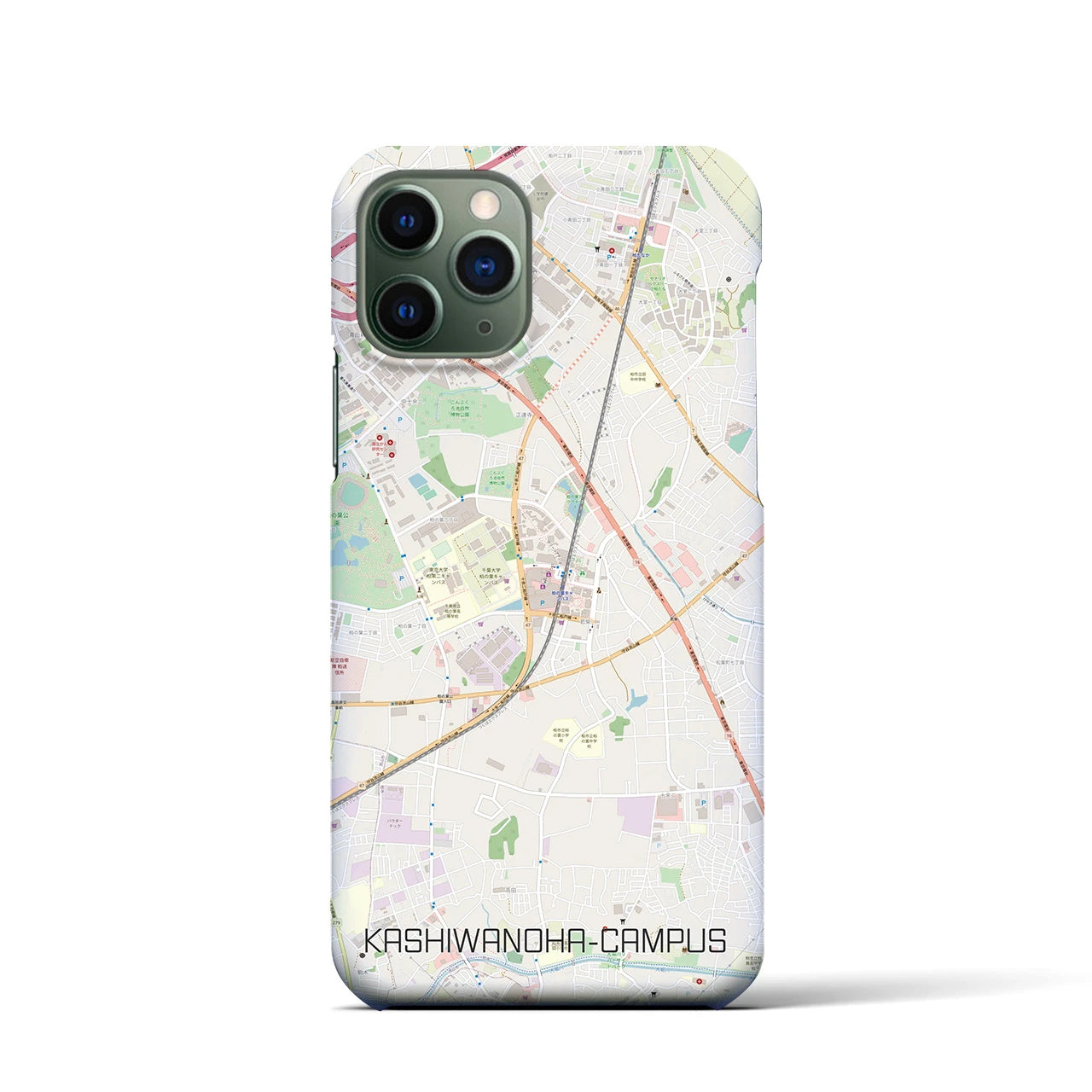 【柏の葉キャンパス】地図柄iPhoneケース（バックカバータイプ・ナチュラル）iPhone 11 Pro 用