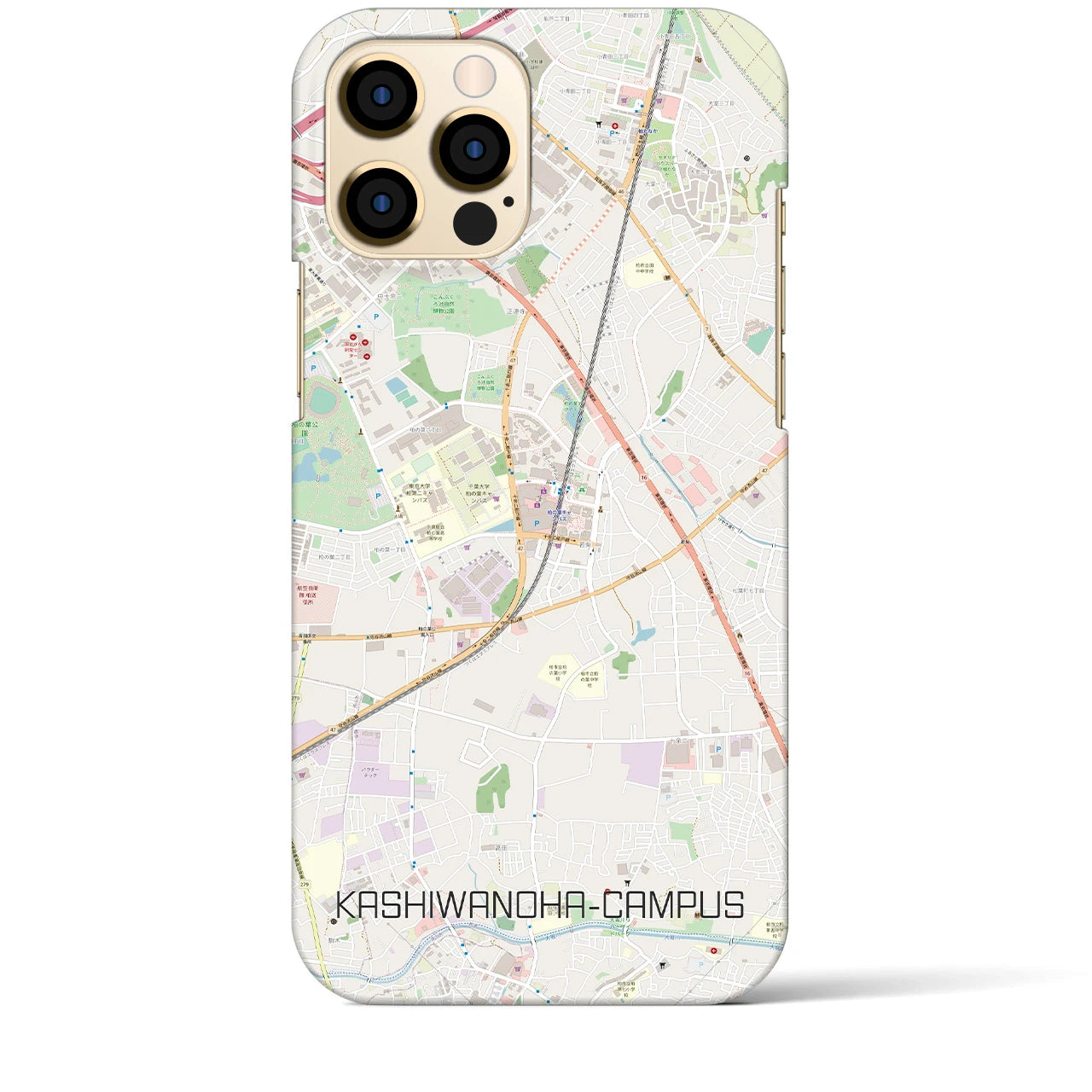 【柏の葉キャンパス】地図柄iPhoneケース（バックカバータイプ・ナチュラル）iPhone 12 Pro Max 用