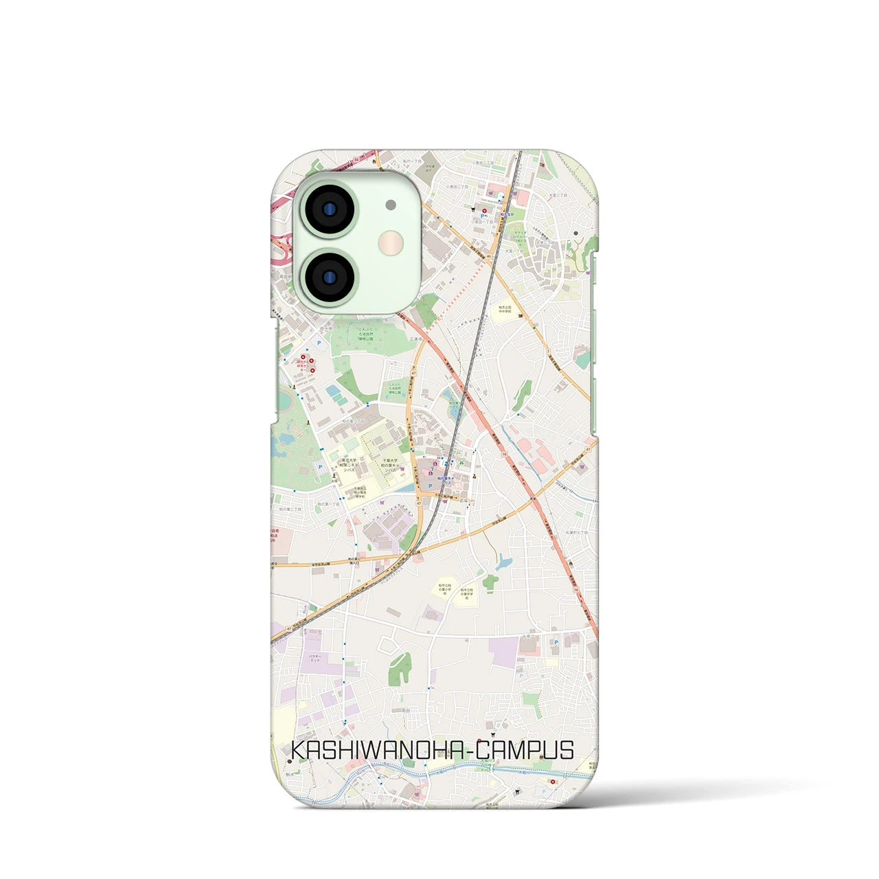 【柏の葉キャンパス】地図柄iPhoneケース（バックカバータイプ・ナチュラル）iPhone 12 mini 用