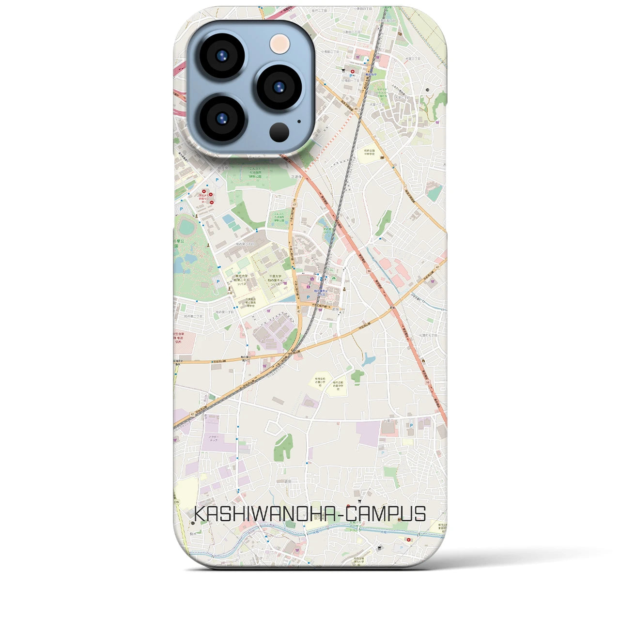 【柏の葉キャンパス】地図柄iPhoneケース（バックカバータイプ・ナチュラル）iPhone 13 Pro Max 用