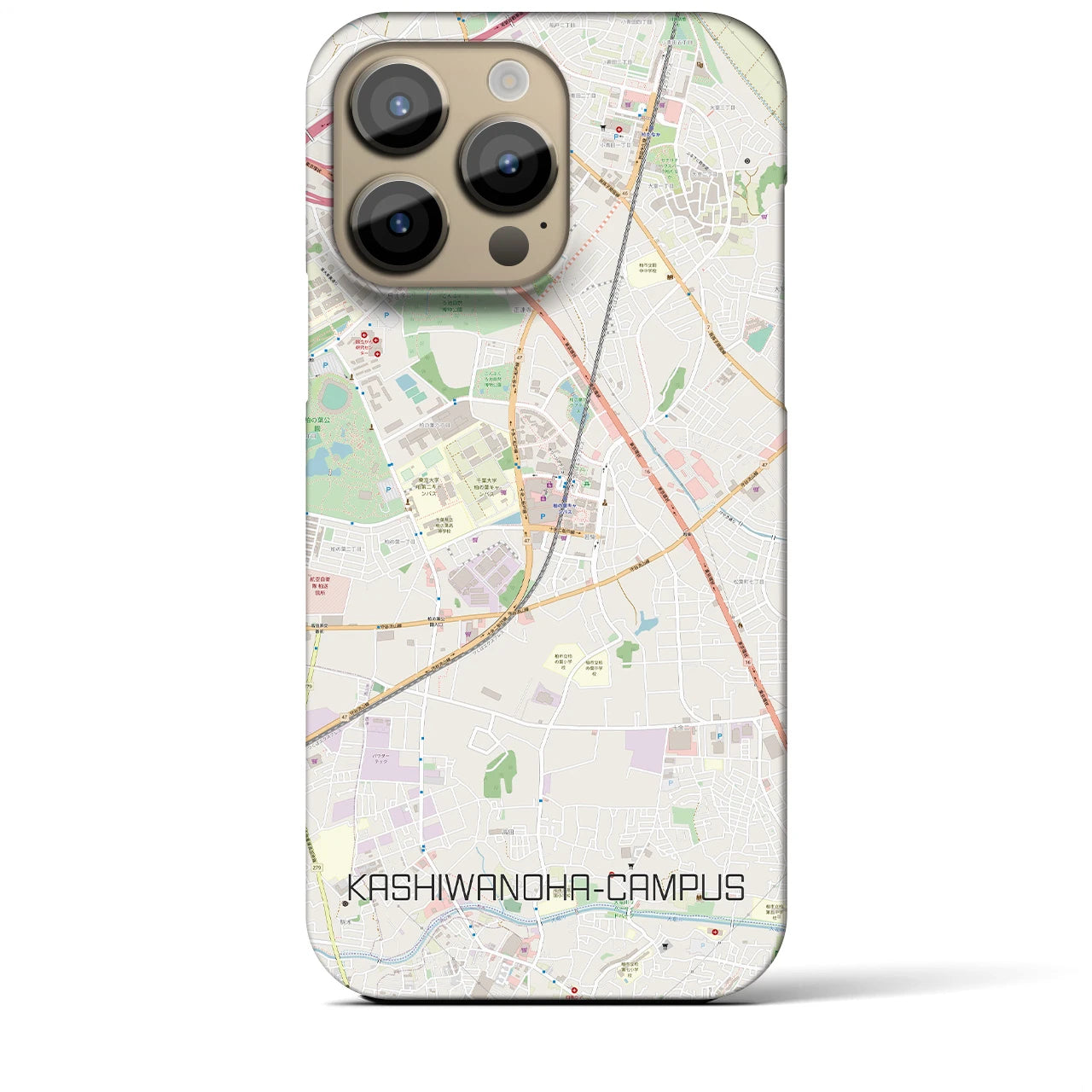 【柏の葉キャンパス】地図柄iPhoneケース（バックカバータイプ・ナチュラル）iPhone 14 Pro Max 用