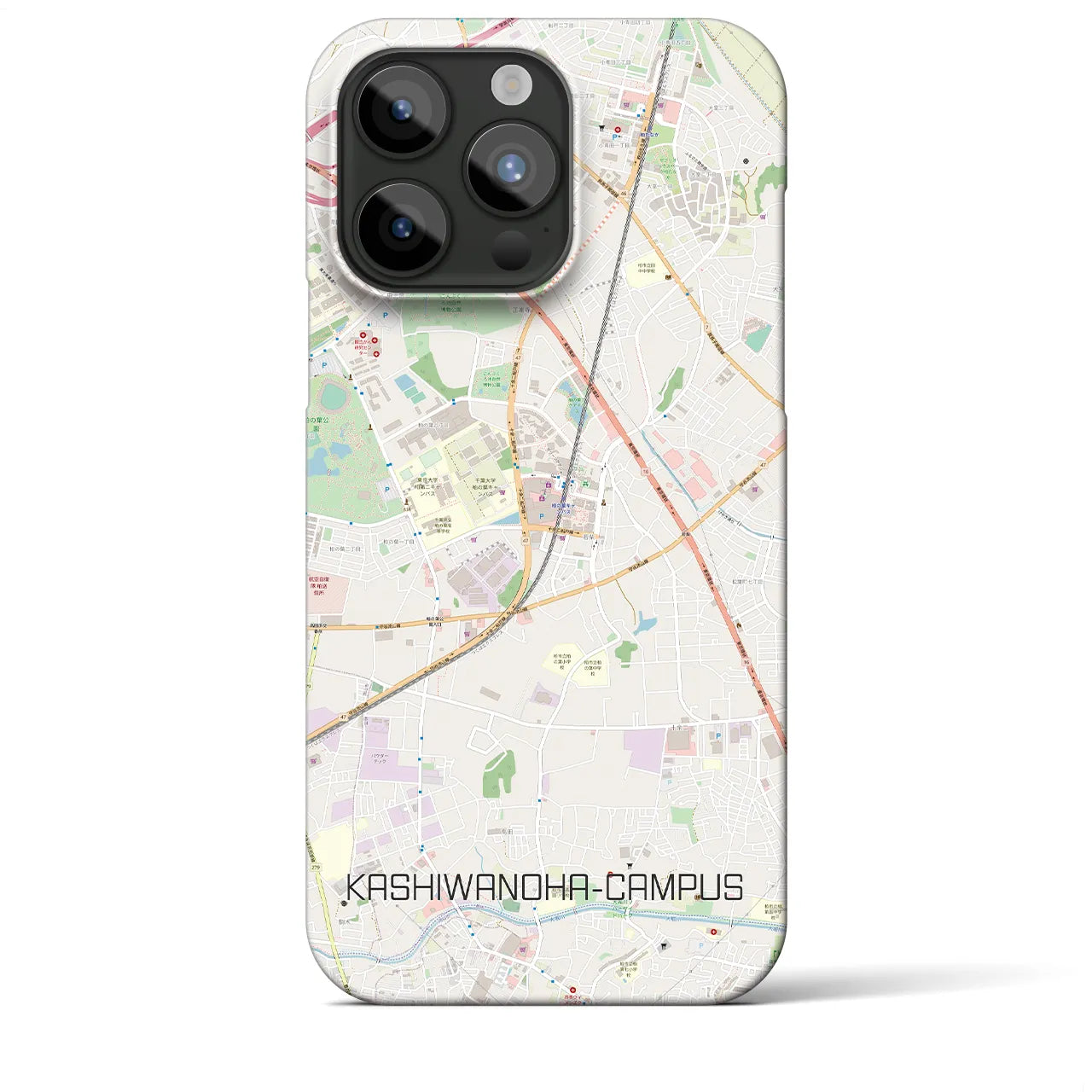 【柏の葉キャンパス】地図柄iPhoneケース（バックカバータイプ・ナチュラル）iPhone 15 Pro Max 用