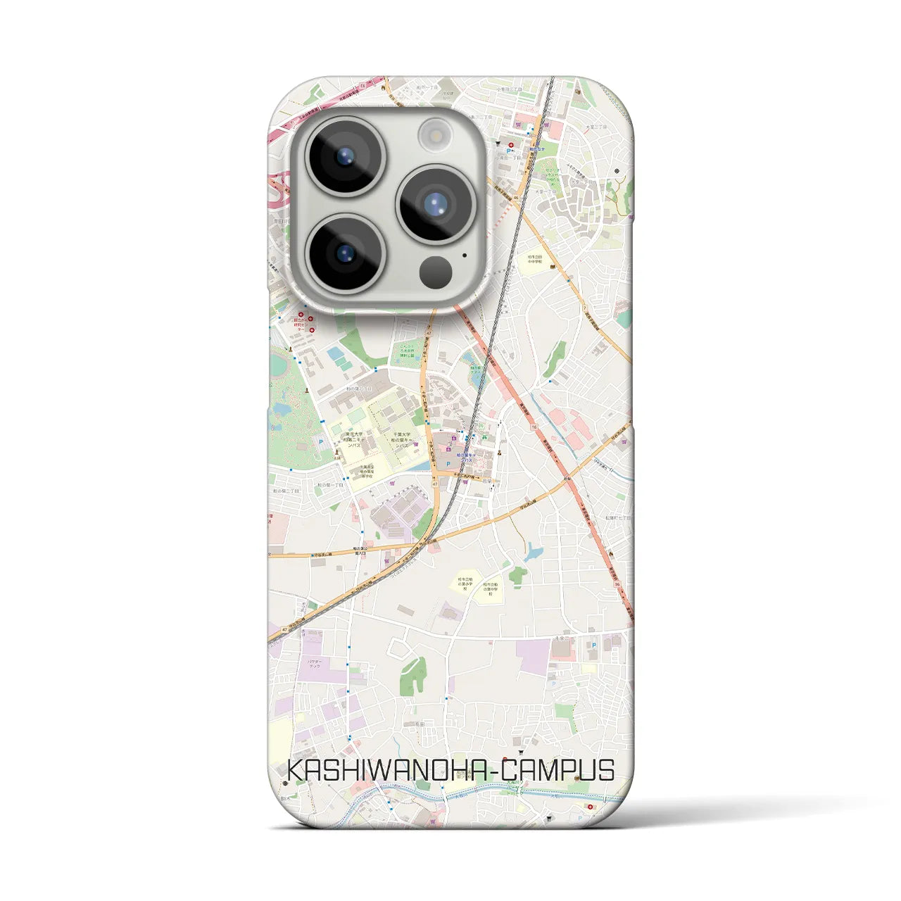 【柏の葉キャンパス】地図柄iPhoneケース（バックカバータイプ・ナチュラル）iPhone 15 Pro 用