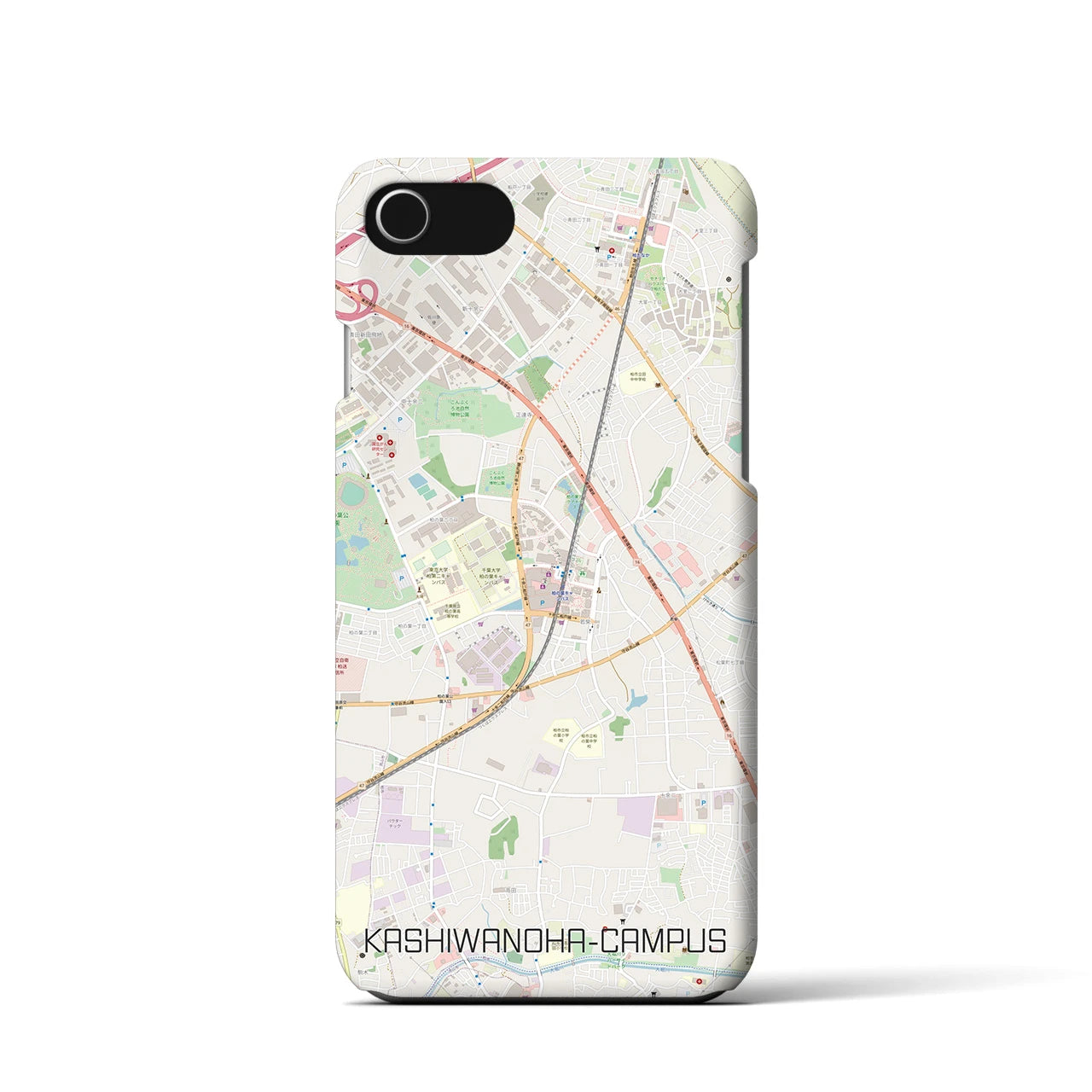 【柏の葉キャンパス】地図柄iPhoneケース（バックカバータイプ・ナチュラル）iPhone SE（第3 / 第2世代） / 8 / 7 / 6s / 6 用