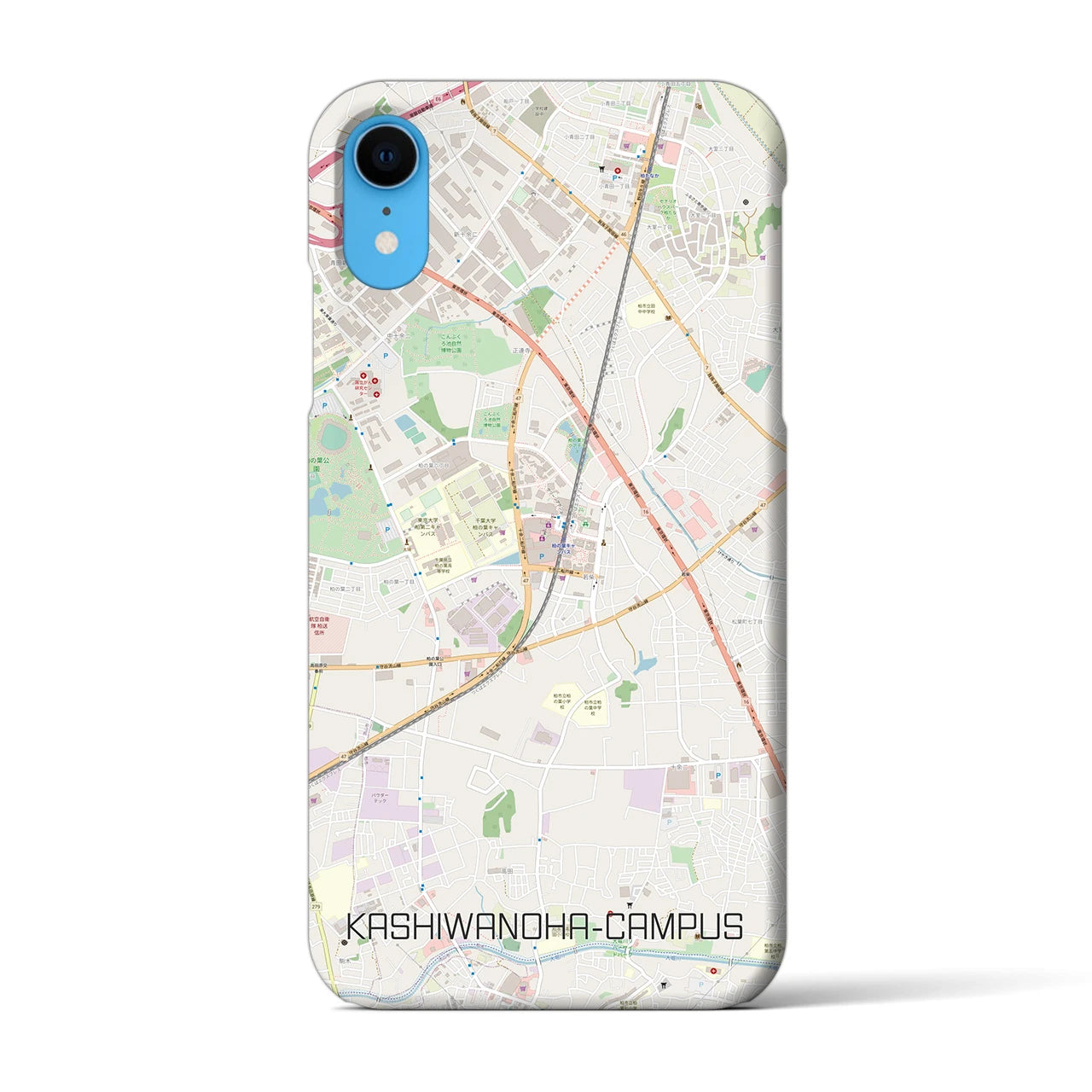 【柏の葉キャンパス】地図柄iPhoneケース（バックカバータイプ・ナチュラル）iPhone XR 用