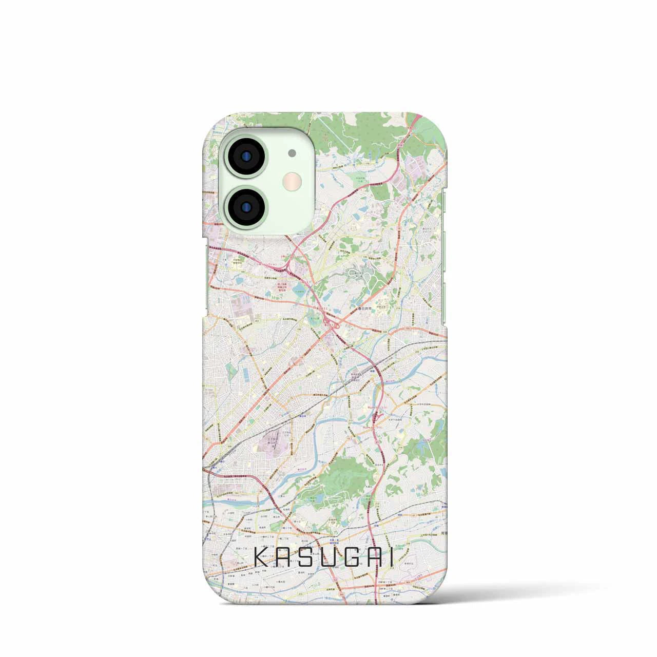 【春日井】地図柄iPhoneケース（バックカバータイプ・ナチュラル）iPhone 12 mini 用