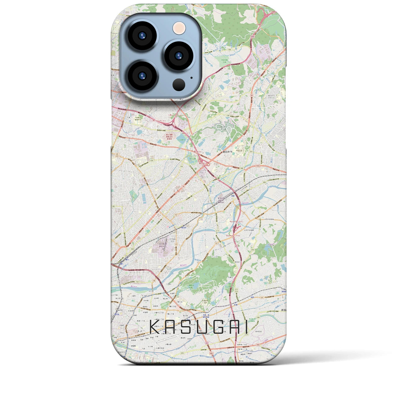 【春日井】地図柄iPhoneケース（バックカバータイプ・ナチュラル）iPhone 13 Pro Max 用