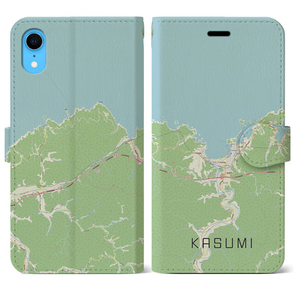 【香住（兵庫県）】地図柄iPhoneケース（手帳タイプ）ナチュラル・iPhone XR 用