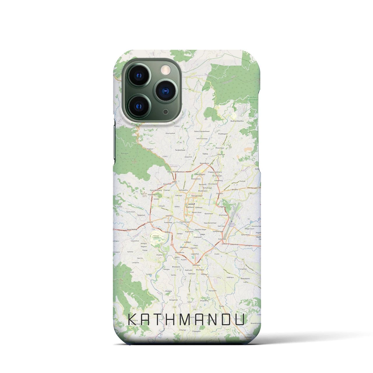 【カトマンズ】地図柄iPhoneケース（バックカバータイプ・ナチュラル）iPhone 11 Pro 用