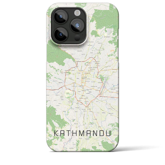 【カトマンズ】地図柄iPhoneケース（バックカバータイプ・ナチュラル）iPhone 15 Pro Max 用