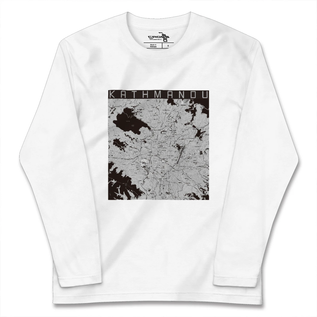 【カトマンズ(ネパール)】地図柄ロングスリーブTシャツ